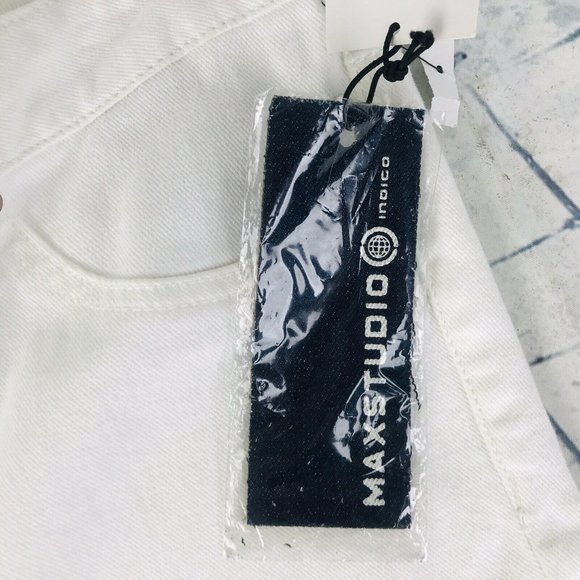 Max Studio Ankle Skinny Jeans White High Rise Indigo Plus 18W New - Picture 4 of 6